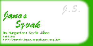 janos szvak business card