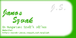 janos szvak business card